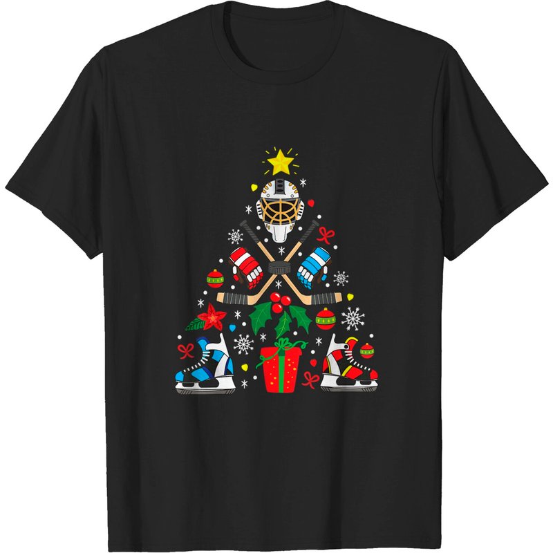 T-shirt de Noël avec ornement de hockey sur glace pour hommes — T-shirts pour hommes