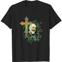 T-shirt pour hommes avec croix de prière Saint Padre Pio