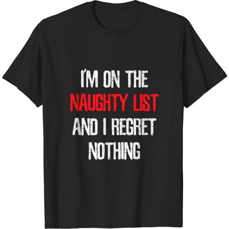 T-shirt Je Suis Sur La Liste Des Vilains Et Je Ne Regrette Rien — T-shirts pour hommes