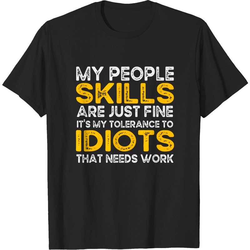 T-shirt Vintage Sarcastique Mes Compétences Sociales Sont Juste Fines — T-shirts pour hommes