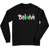 Believe Christmas Reindeer Long Sleeve T-Shirt
