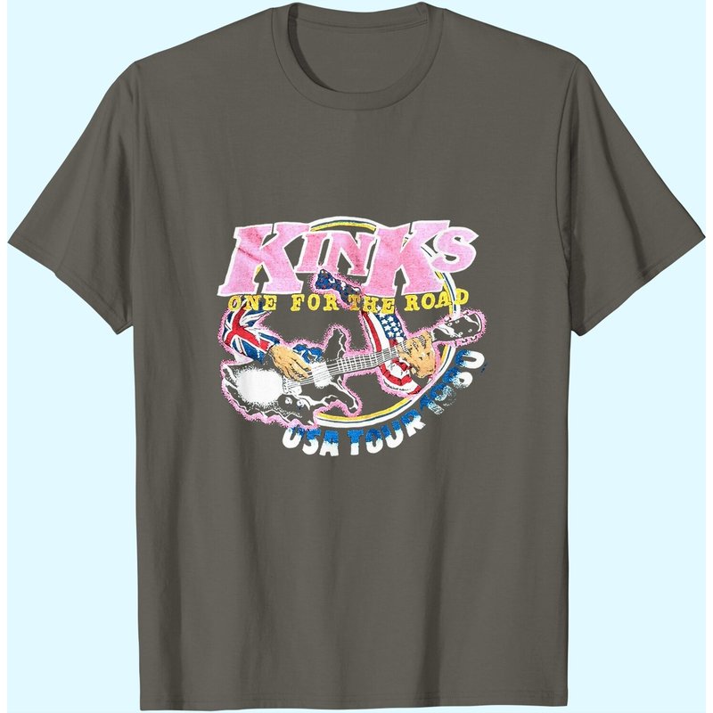 T-shirt pour hommes The Kinks Band One For The Road USA Tour 1980