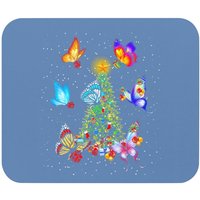 Butterfly Christmas Tree Mouse Pads for Carolina Blue