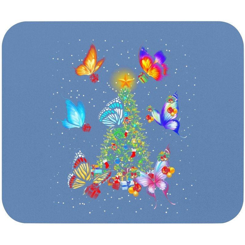 Tapis de souris Papillon Arbre de Noël pour Carolina Blue — Tapis de souris et sous-mains