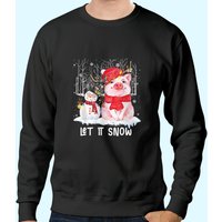 Sweatshirts de Noël Let It Snow Pig et Bonhomme de Neige pour Unisexe — Sweats à capuche pour hommes
