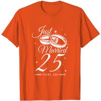 25th Wedding Anniversary Just Married T-Shirt for Men — Mens T Shirts