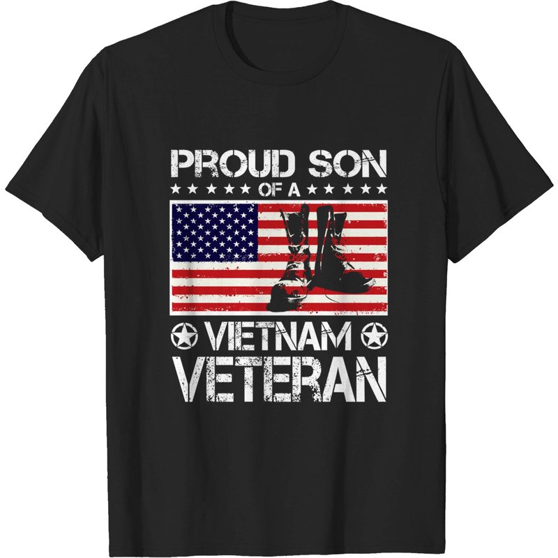 T-shirt Proud Son Of Vietnam Veteran US Flag Boots pour hommes — T-shirts pour hommes