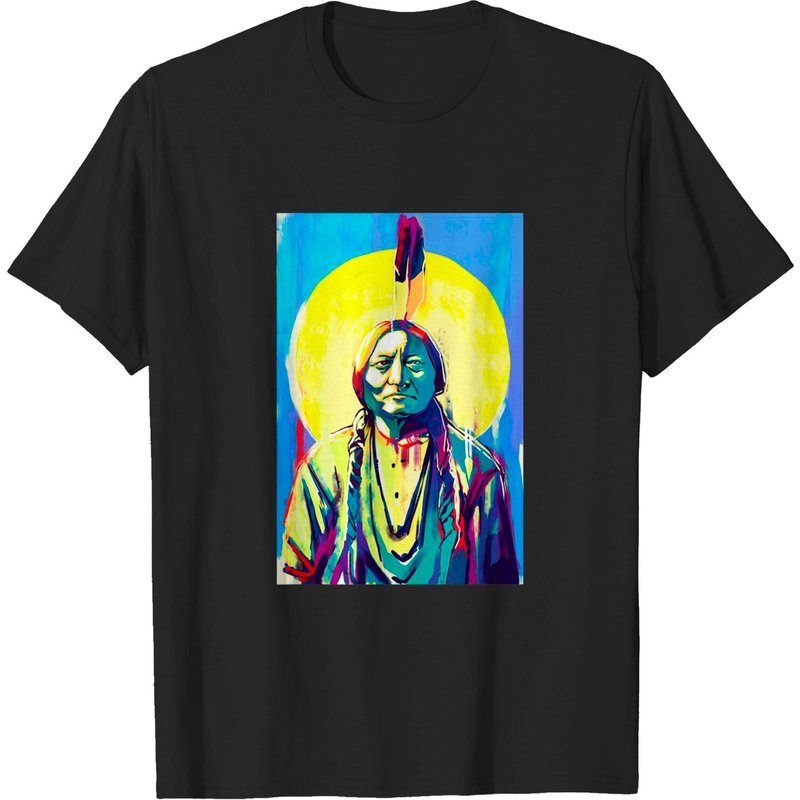T-shirt Sitting Bull Amérindien pour hommes — T-shirts pour hommes