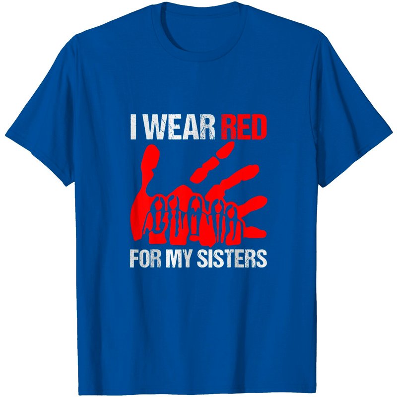 T-shirt I Wear Red For My Sister avec main rouge autochtone — T-shirts pour hommes