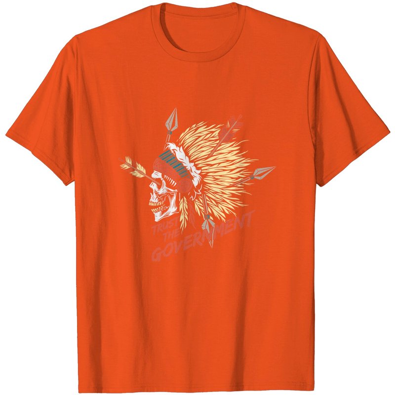 T-shirt Trust The Government Skull Chef Amérindien pour Hommes — T-shirts pour hommes