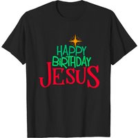 Christian Christmas Happy Birthday Jesus T-Shirt for Men — Mens T Shirts