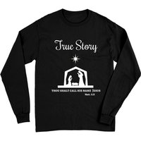 Beautiful True Story Nativity Christmas Long Sleeve T-Shirt — Mens T Shirts