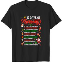 Merry Christmas Nurse Xmas 12 Days Of Nursing T-Shirt for Men