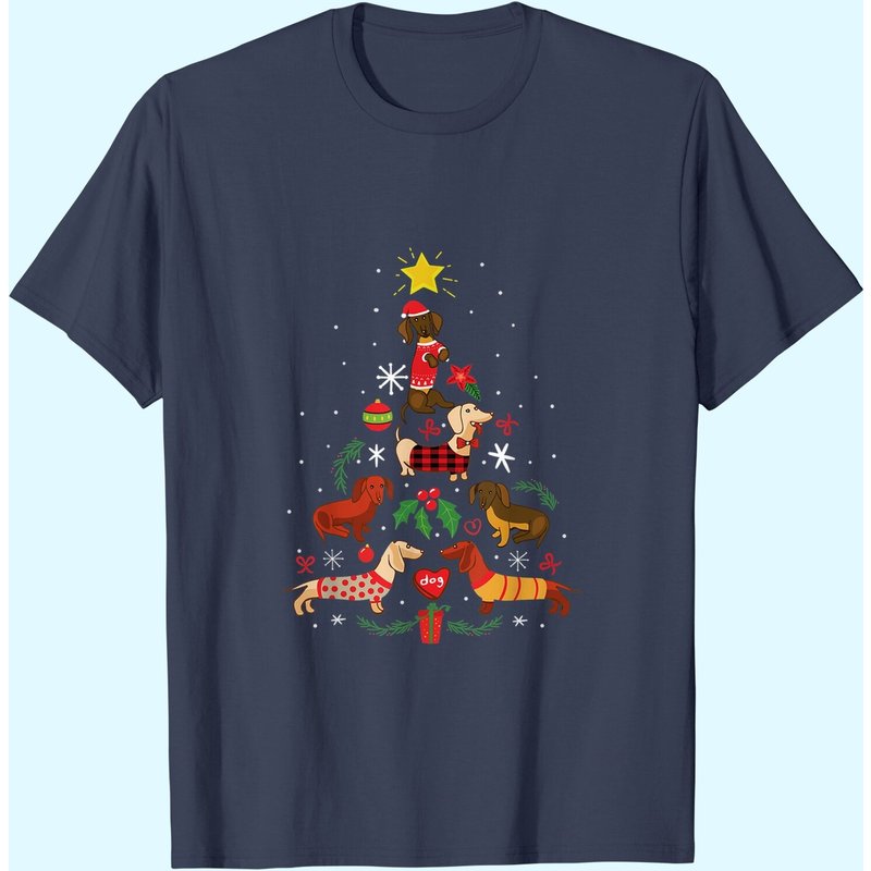 Dachshund Christmas T-Shirt for Men — Mens T Shirts