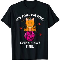 T-shirt pour hommes Its Fine Im Fine D20 Fail Dungeon Cat — T-shirts pour hommes