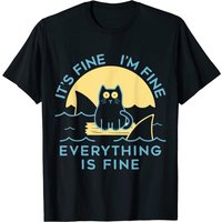 T-shirt pour hommes It's Fine I'm Fine Everything Is Fine Cat