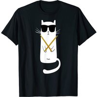 Cat Wearing Sunglasses Playing Drums T-Shirt for Men