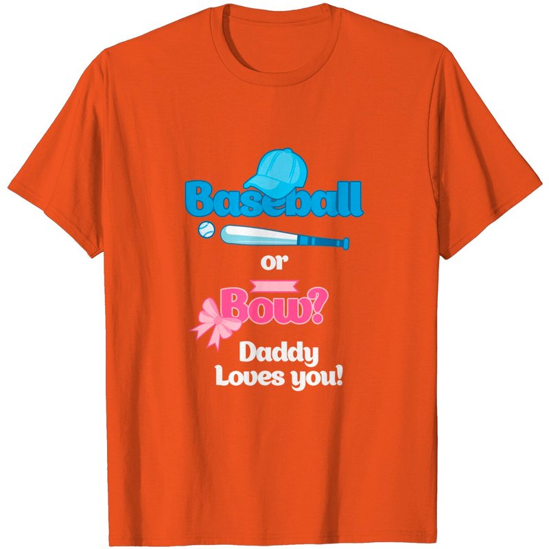 Men's Baseball or Bows Gender Reveal Party Shirt — Mens T Shirts