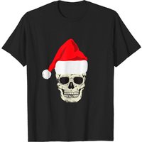 T-shirt Noël avec crâne et chapeau de Noël pour hommes — T-shirts pour hommes