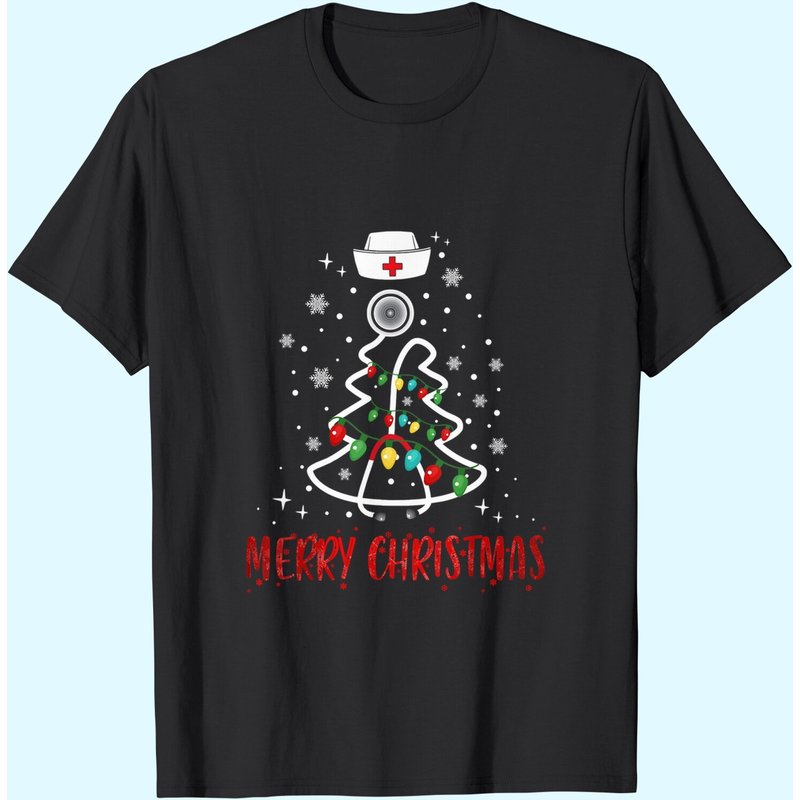 T-shirt Joyeux Noël Infirmier Stéthoscope pour Hommes — T-shirts pour hommes