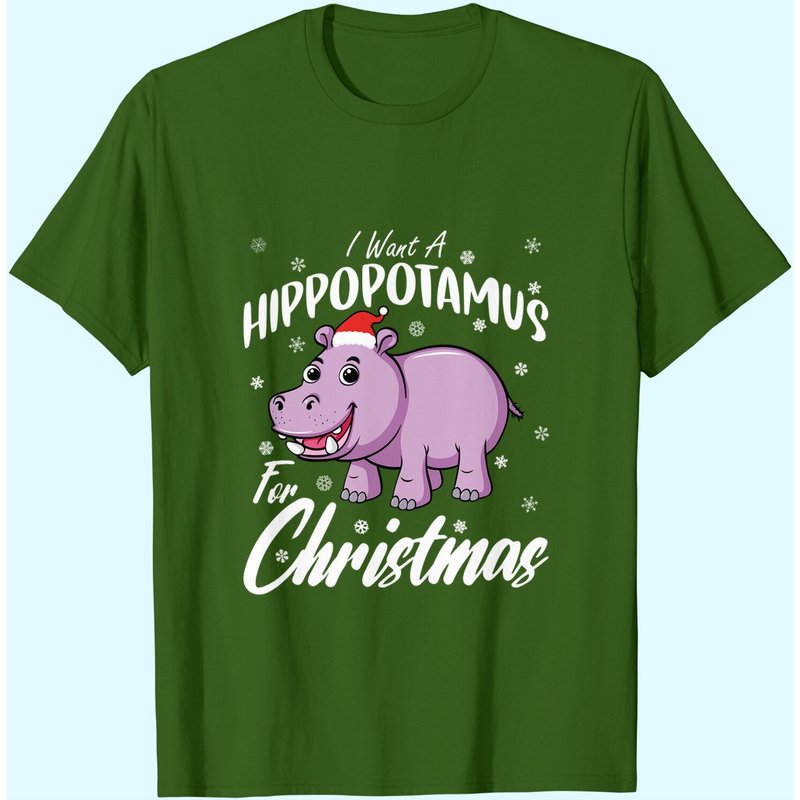 T-shirt pour hommes : Je veux un hippopotame pour Noël — T-shirts pour hommes