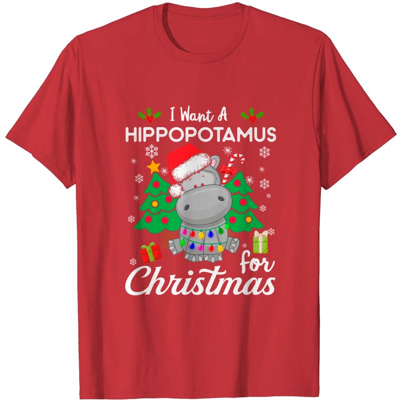 Je veux un hippopotame pour Noël T-shirt pour hommes — T-shirts pour hommes