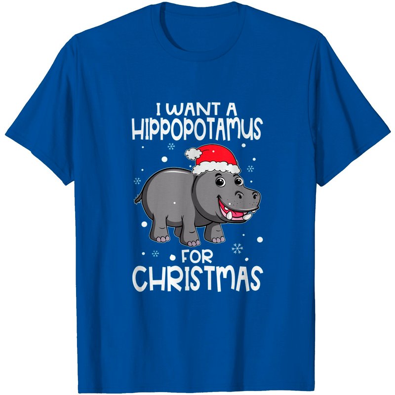 T-shirt Je veux un hippopotame pour Noël pour hommes — T-shirts pour hommes