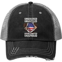 Casquette Trucker Unmasked Unmuzzled Unvaccinated Unafraid — Casquette de baseball