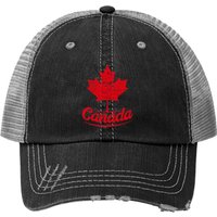 Casquette Trucker Vintage Drapeau du Canada Feuille d'Érable — Casquette de baseball