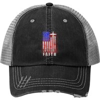Casquette Trucker Patriote Foi Chrétienne Amour Jésus Drapeau Américain — Casquette de baseball