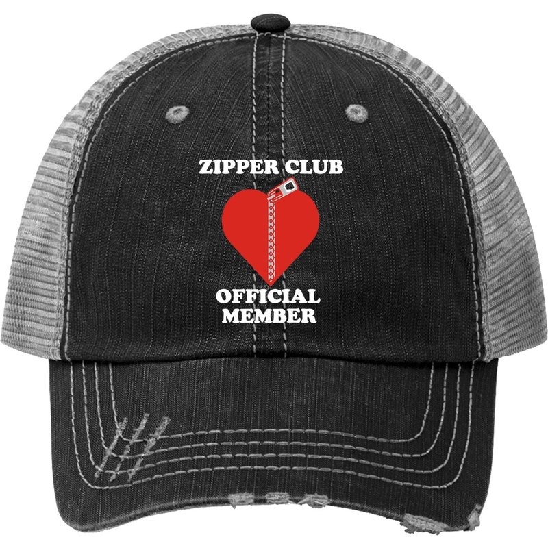 Zipper Club Official Member Open Heart Surgery Trucker Hat — Baseball Cap