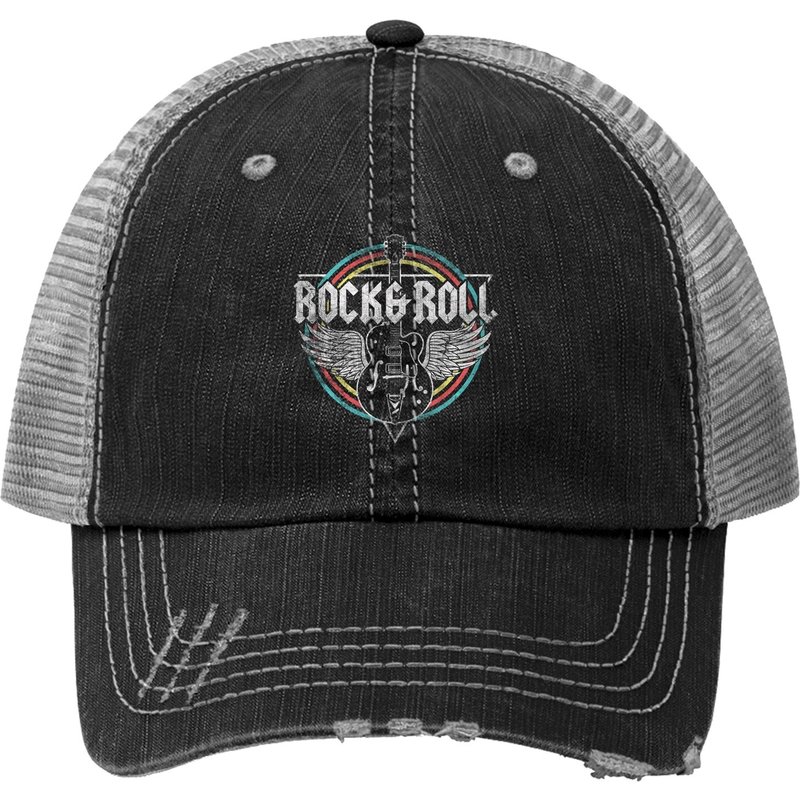Rock & Roll Guitar Wings Music Trucker Hat