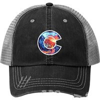 Colorado Mountain Landscape Co Flag Graphic Trucker Hat — Baseball Cap