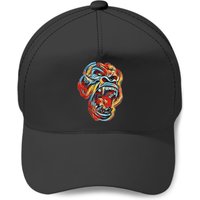 Casquette avec image colorée de gorille dos argenté