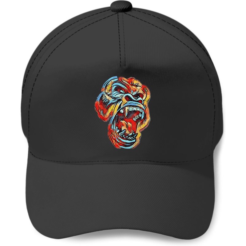 Casquette avec image colorée de gorille dos argenté — Casquette de baseball