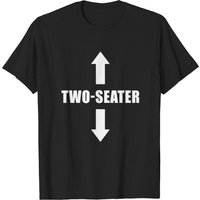 T-shirt drôle Two-Seater pour hommes en noir