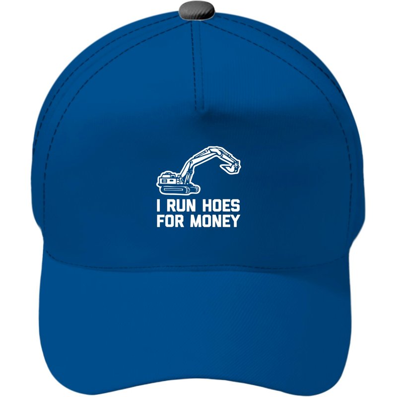 I Run Hoes For Money Construction Worker Humor Baseball Cap — Baseball Cap