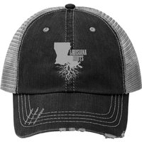 Louisiana Roots Vintage USA Patriotic State Trucker Hat — Baseball Cap