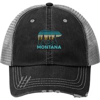 Casquette Trucker Montana Vintage Grizzly Bear — Casquette de baseball