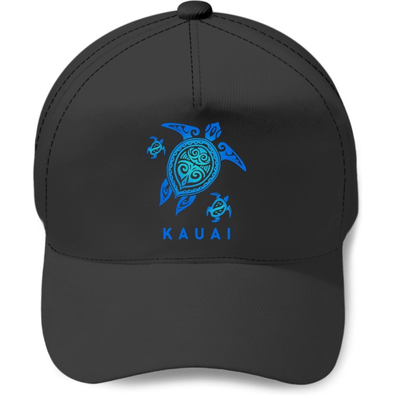 Casquette de baseball Kauai Hawaii Bleu Mer Tortue Tribale — Casquette de baseball