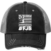 Chapeau Trucker White Grunge Fjb Pro America