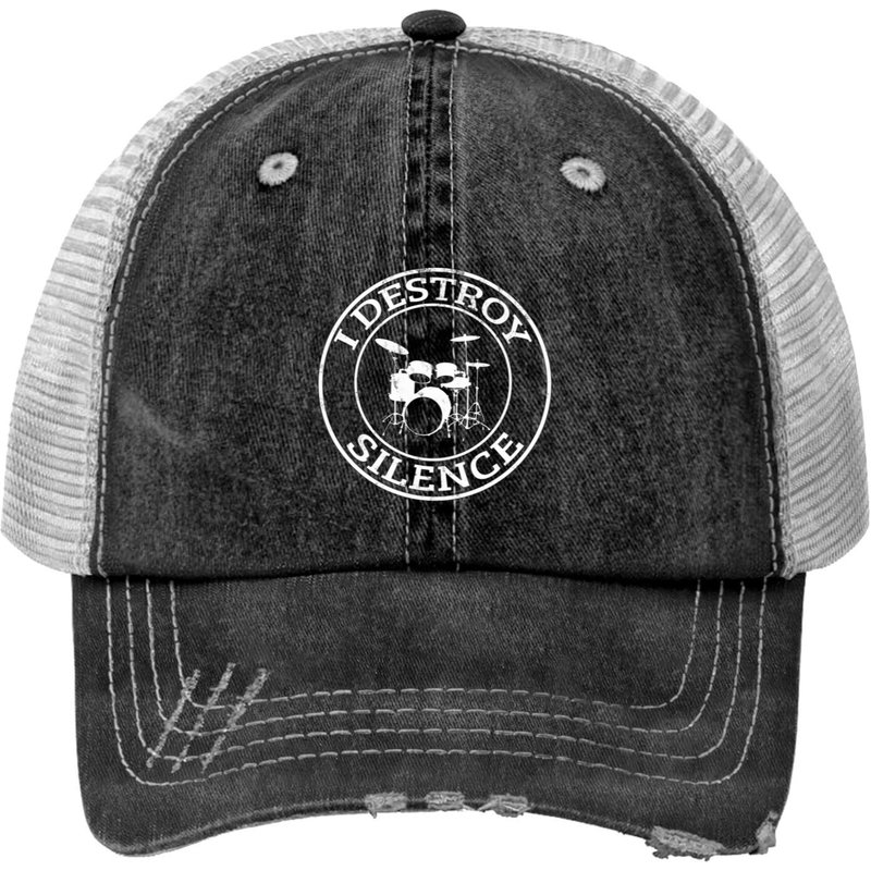 Drummer I Destroy Silence Drums Trucker Hat