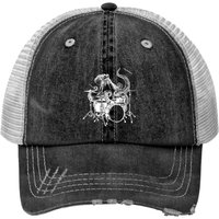 Drummer Octopus Playing Drums Trucker Hat — Baseball Cap