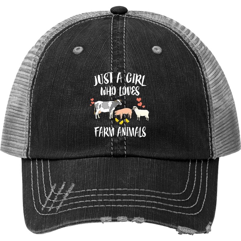 Juste Une Fille Qui Aime Les Animaux de Ferme Chapeau Trucker Classique — Casquette de baseball