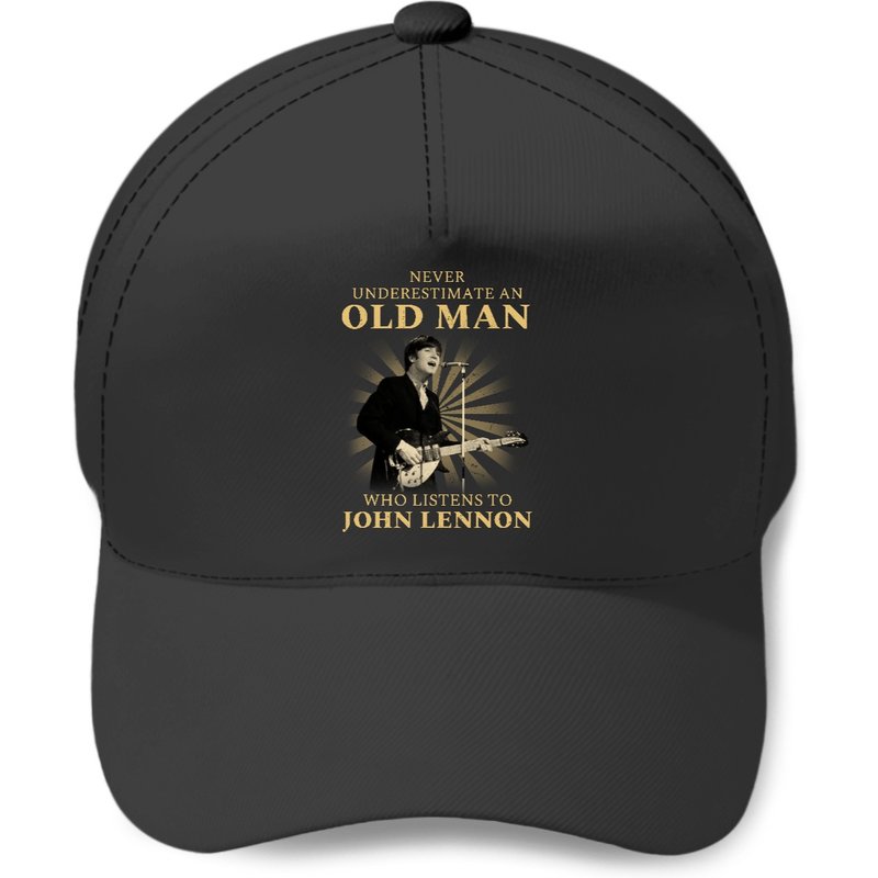 Ne Sous-estimez Jamais Un Vieil Homme Qui Écoute John Lennon Casquette — Casquette de baseball