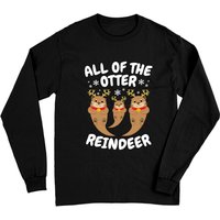 T-shirt à manches longues Noël All The Otter Reindeer avec design amusant — T-shirts pour hommes