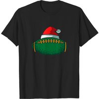 Football Santa Hat Christmas T-Shirt for Men