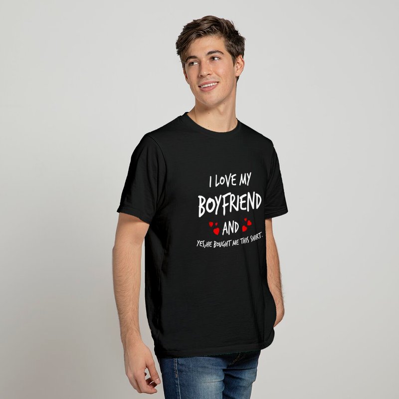 I Love My Boyfriend T-Shirt for Men - Valentine's Gift — Mens T Shirts