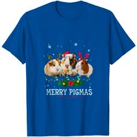 T-shirt drôle de Noël Merry Pigmas avec cochons d'Inde et lumières — T-shirts pour hommes