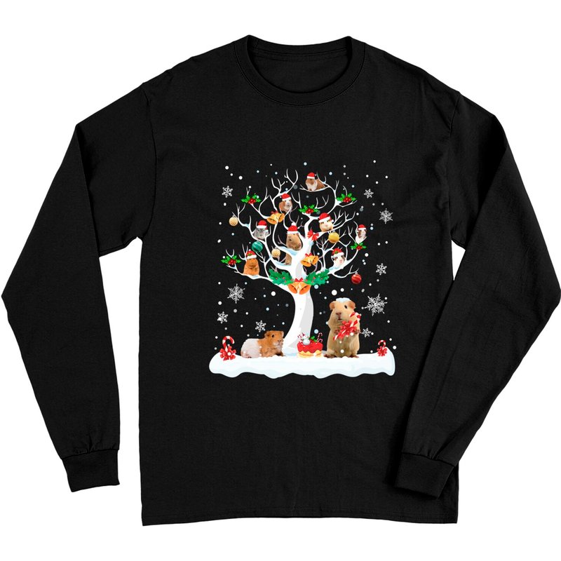 T-shirt à manches longues Noël Cochon d'Inde pour unisexe — T-shirts pour hommes